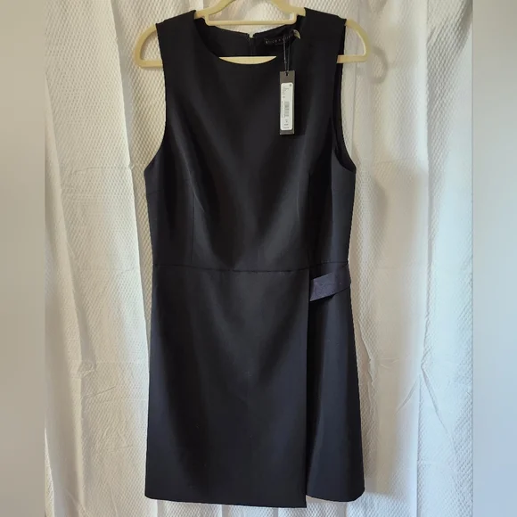 Alice & Olivia Black Sleevless Dress With Assymetrical Detail BNWT Size 10 - Picture 2 of 10